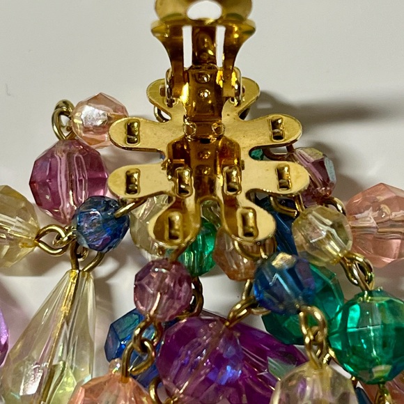 Multicolor Beaded Chandelier Earrings - Picture 9 of 12